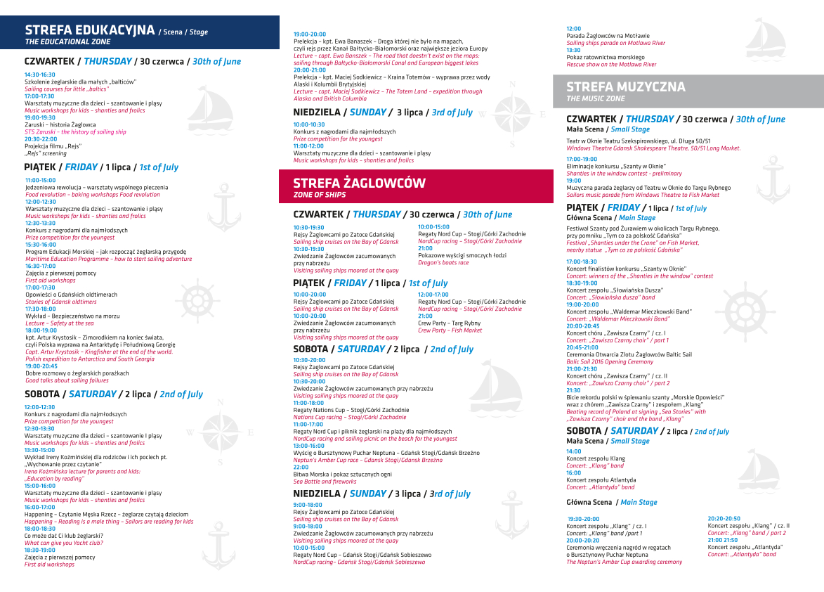 Program Baltic Sail 2016 Program Baltic Sail 2016